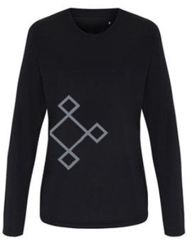 KACPH Womens Long Sleeve Black Performance T-Shirt - Front