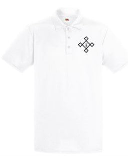 KACPH Mens Performence White Polo Shirt - Front